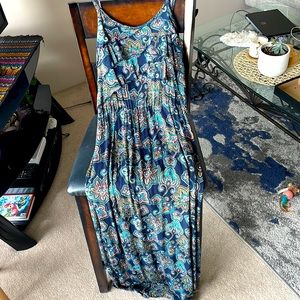 Navy Floral Maxi Dress